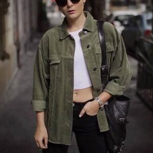 Zara olive corduroy jacket XS